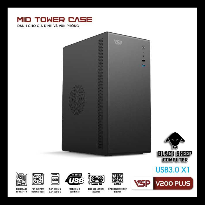 Vỏ Case VSP V200 BLACK PLUS