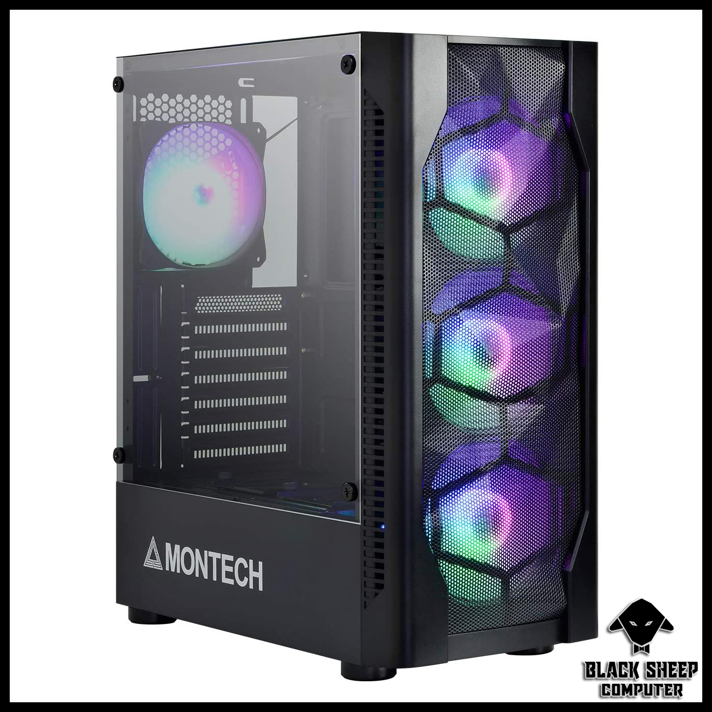 Vỏ Case MONTECH X1 MESH BLACK (SẴN 4 FAN LED)