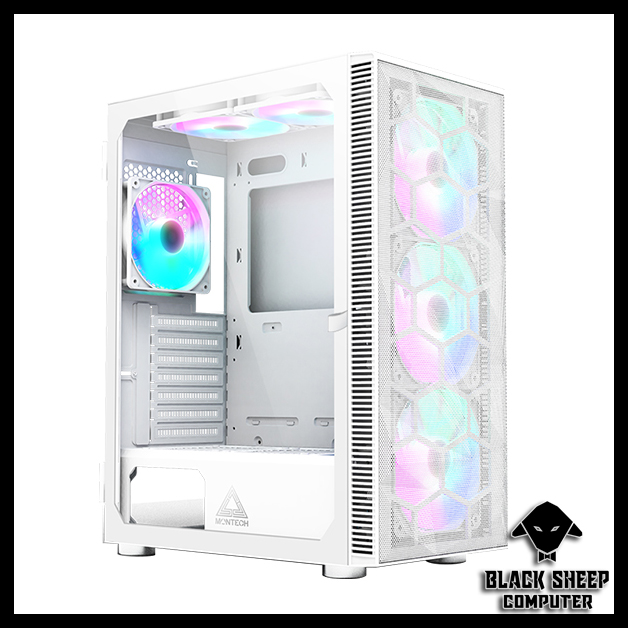 Vỏ Case MONTECH X3 MESH WHITE (SẴN 6 FAN LED)