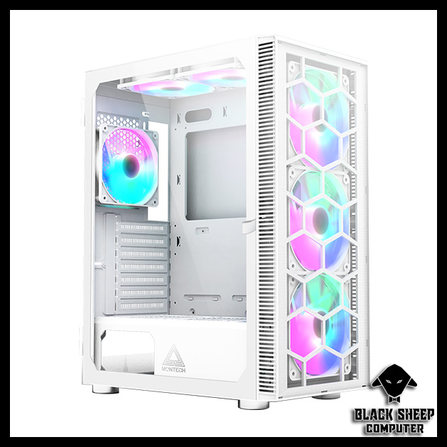 Vỏ Case MONTECH X3 GLASS WHITE (SẴN 6 FAN LED)