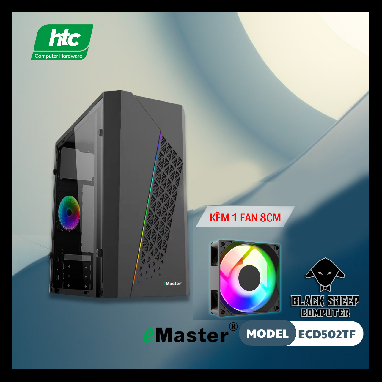 Vỏ Case EMASTER ECD502T (SẴN 1FAN 8CM)