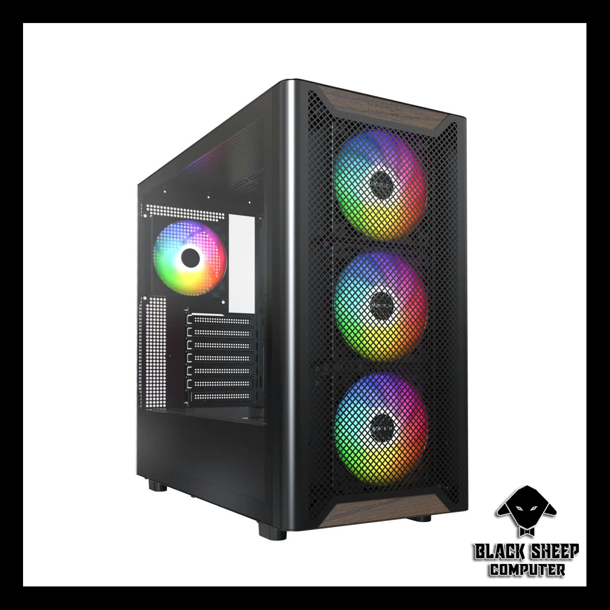 Vỏ Case MONTECH XR WOOD BLACK (SẴN 3 FAN LED ARGB)